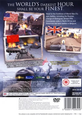 Call of Duty - Finest Hour (Japan) box cover back